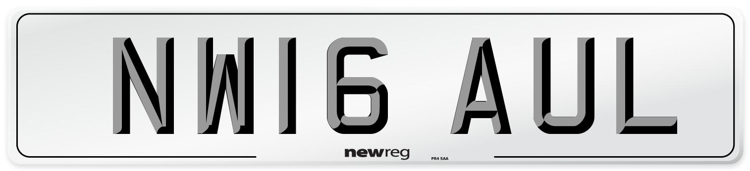 NW16 AUL Number Plate from New Reg
